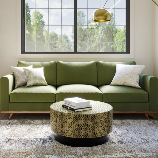 HomeRoots 30" Black Iron Round Coffee Table - Modern, Sleek Design for Living Rooms, Offices & Versatile Spaces 639135