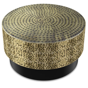 HomeRoots 30" Black Iron Round Coffee Table - Modern, Sleek Design for Living Rooms, Offices & Versatile Spaces 639135