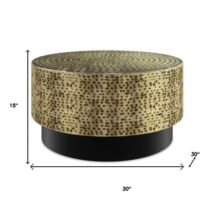 HomeRoots 30" Black Iron Round Coffee Table - Modern, Sleek Design for Living Rooms, Offices & Versatile Spaces 639135