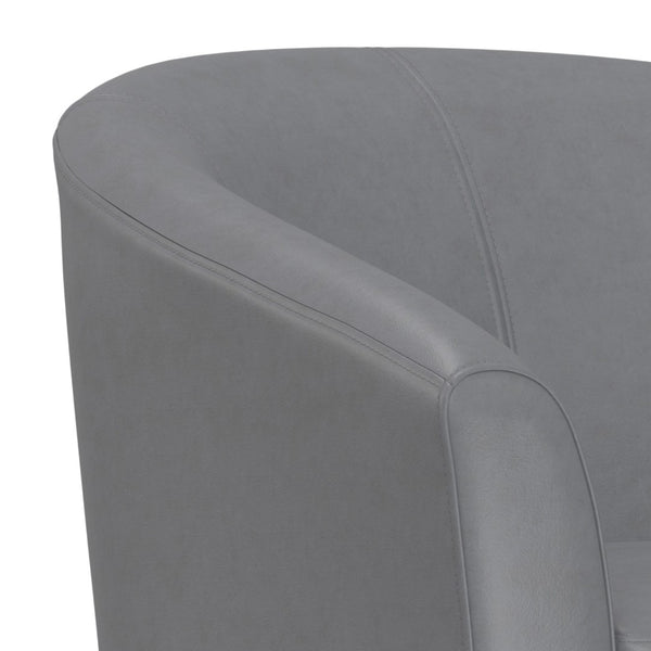 HomeRoots 30" Gray and Dark Brown Leather Arm Chair - Modern Comfort, Stylish Accent for Any Space, Durable Design 639167