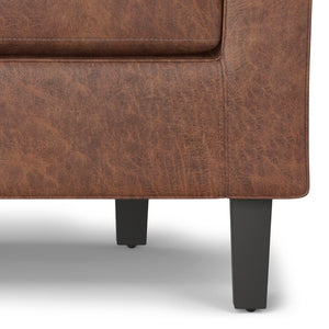 HomeRoots 30" Brown and Dark Brown Leather Arm Chair - Stylish Comfort for Living Rooms, Offices, and More! 639171