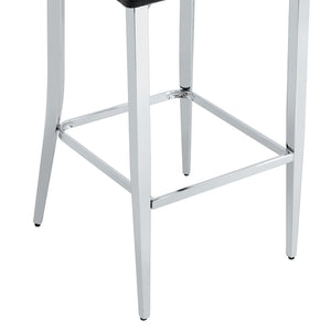 English Elm A Set of 2 Glam Faux Alligator Pvc Barstools with Crystal Buckle Detail W1512P491565