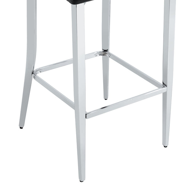 English Elm A Set of 2 Glam Faux Alligator Pvc Barstools with Crystal Buckle Detail W1512P491565