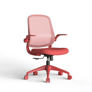 English Elm Ergonomic Mesh Back Task Chair with Flip Armrests High Density Foam Seat 500lb Capacity Red W5280P464459