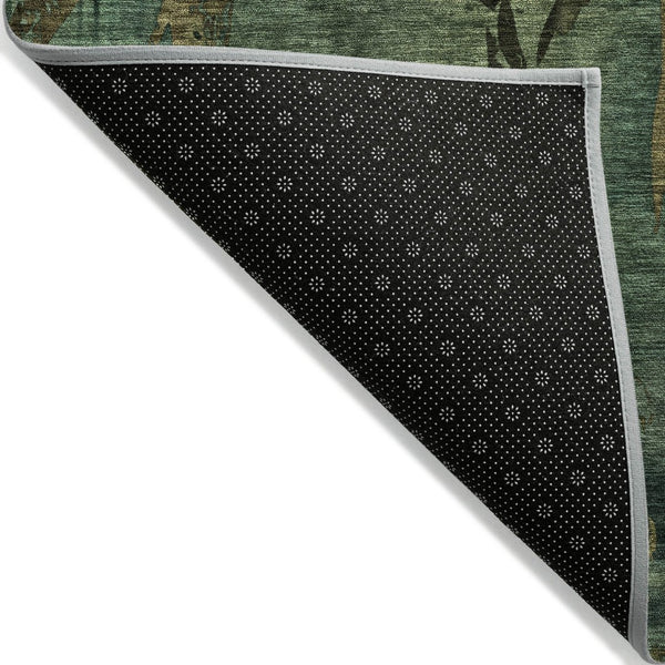 HomeRoots 8' X 10' Botanical Leaves Area Rug - Durable, Washable Indoor/Outdoor Design for Elegant Spaces 639206