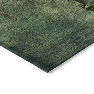 HomeRoots 8' X 10' Botanical Leaves Area Rug - Durable, Washable Indoor/Outdoor Design for Elegant Spaces 639206