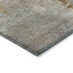 HomeRoots 8' X 10' Khaki and Gray Botanical Leaves Rug – Durable, Washable, Stylish for Indoor & Outdoor Use! 639212