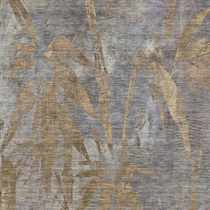 HomeRoots 8' X 10' Khaki and Gray Botanical Leaves Rug – Durable, Washable, Stylish for Indoor & Outdoor Use! 639212