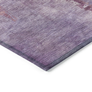 HomeRoots 5' X 8' Stylish Plum and Blush Botanical Leaves Area Rug - Washable, Durable, Indoor/Outdoor Use 639216