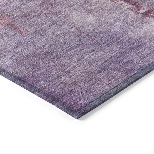HomeRoots 5' X 8' Stylish Plum and Blush Botanical Leaves Area Rug - Washable, Durable, Indoor/Outdoor Use 639216