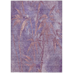 HomeRoots 9' X 12' Plum And Blush Botanical Leaves Rug - Stylish, Washable Design for Indoor & Outdoor Spaces 639219
