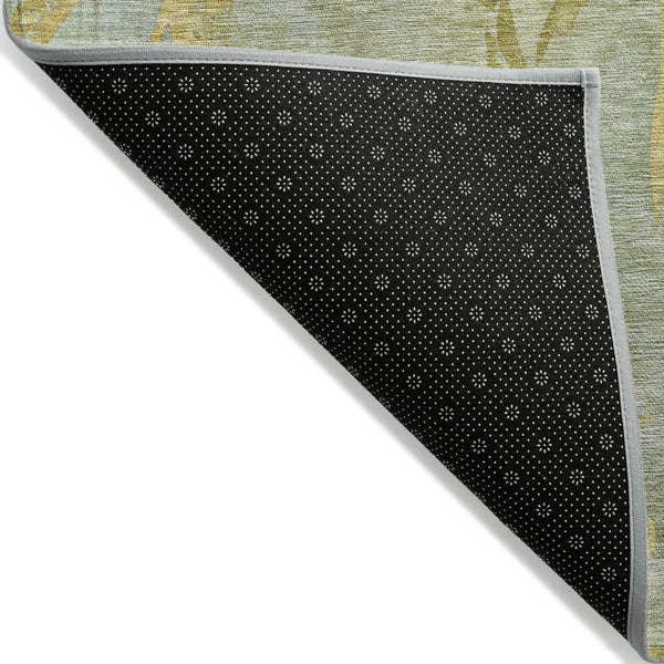 HomeRoots 5' X 8' Sage Botanical Leaves Indoor-Outdoor Rug - Washable, Durable, Stylish for High Traffic Areas 639228