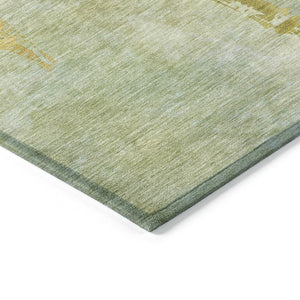 HomeRoots 5' X 8' Sage Botanical Leaves Indoor-Outdoor Rug - Washable, Durable, Stylish for High Traffic Areas 639228