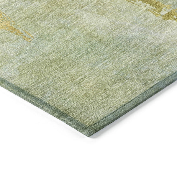 HomeRoots 10' Sage and Gold Botanical Leaves Washable Area Rug – Durable, Stylish for Indoor & Outdoor Use! 639232