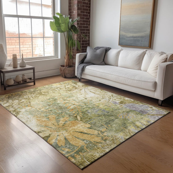 HomeRoots 10' Brown and Ivory Floral Area Rug – Washable Indoor Outdoor Design for High-Traffic Spaces! 639262