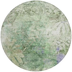 HomeRoots 8' Teal Blue Floral Area Rug – Stylish, Washable, Indoor/Outdoor, Stain-Resistant, Perfect for High-Traffic Spaces 639271