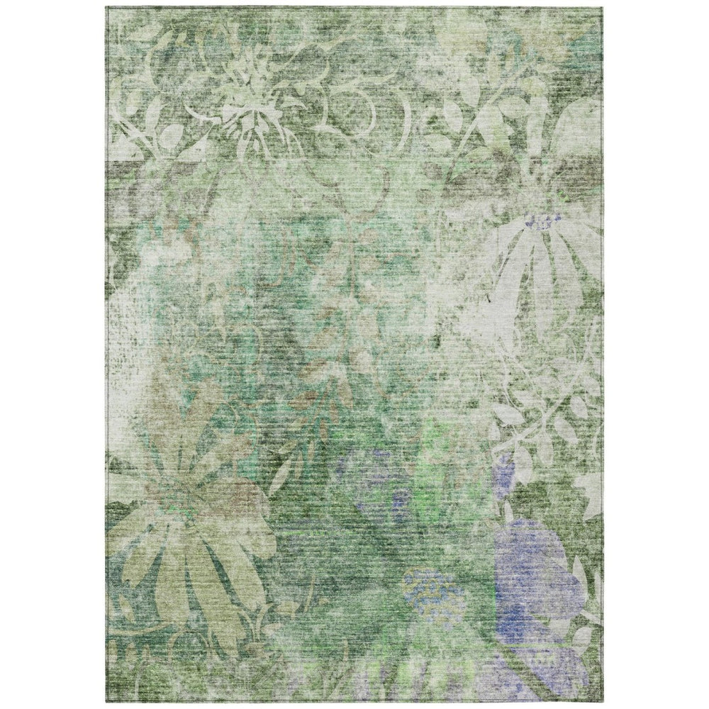 HomeRoots 9' Teal Blue and Ivory Floral Area Rug - Washable, Durable, Stylish for Indoor & Outdoor Spaces 639273