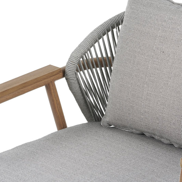 English Elm Christopher Knight Home® - Orla Outdoor Rope Club Chair - Stylish Teak Finish & Plush Taupe Cushions For Ultimate Comfort N775P224519T