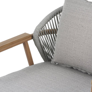 English Elm Christopher Knight Home® - Orla Outdoor Rope Club Chairs Set Of 2 - Stylish Teak Finish & Taupe Cushions For Cozy Lounging N775P224519T-S2