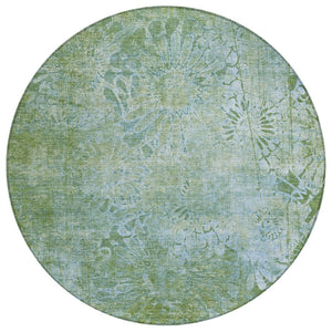 HomeRoots 8' Artichoke Green Floral Area Rug – Washable, Durable, Perfect for Indoor & Outdoor Living Spaces 639277