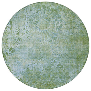 HomeRoots 8' Artichoke Green Floral Area Rug – Washable, Durable, Perfect for Indoor & Outdoor Living Spaces 639277
