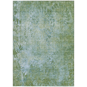 HomeRoots 10' Artichoke Green & Ivory Floral Area Rug - Washable, Durable, Indoor/Outdoor - Stylish & Versatile! 639280