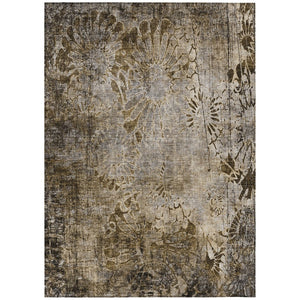HomeRoots 5' X 8' Brown and Beige Floral Area Rug - Durable, Washable, Stylish for Indoor & Outdoor Spaces 639282