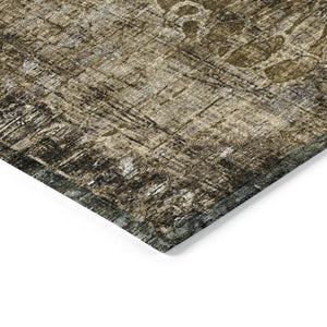 HomeRoots 5' X 8' Brown and Beige Floral Area Rug - Durable, Washable, Stylish for Indoor & Outdoor Spaces 639282