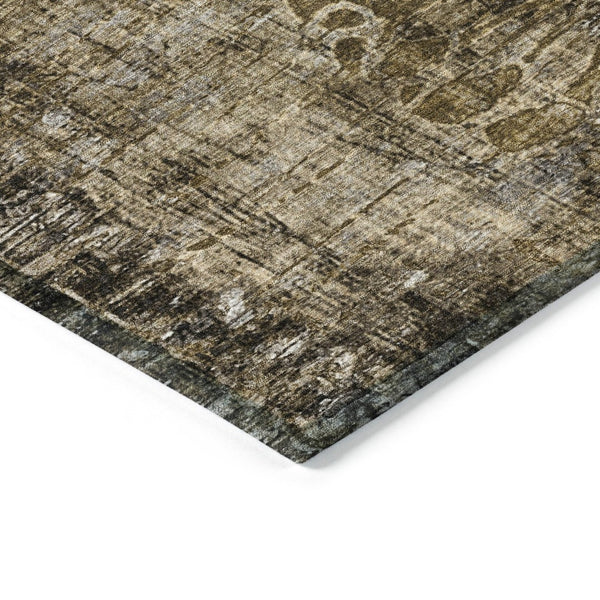 HomeRoots 5' X 8' Brown and Beige Floral Area Rug - Durable, Washable, Stylish for Indoor & Outdoor Spaces 639282