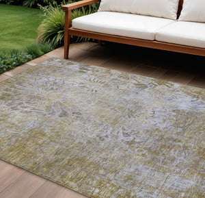 HomeRoots 9' X 12' Floral Washable Indoor/Outdoor Area Rug - Durable, Versatile, Stain-Resistant for Any Space 639309
