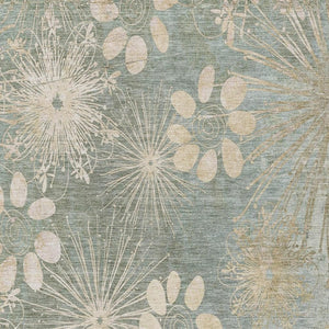 HomeRoots 9' X 12' Durable Artichoke Green Floral Area Rug – Washable, Stylish for Indoor & Outdoor Use! 639315