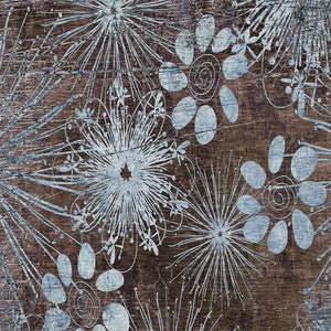 HomeRoots 8' X 10' Brown & Sky Blue Floral Indoor/Outdoor Area Rug – Stylish, Durable, Easy-Care Design for All Spaces 639320