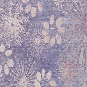 HomeRoots 8' X 10' Purple and Ivory Floral Area Rug - Durable, Washable Design for Indoor & Outdoor Spaces 639344