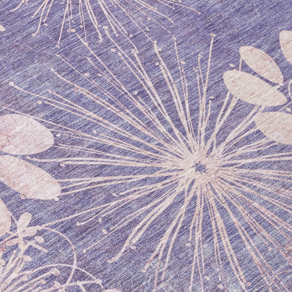 HomeRoots 8' X 10' Purple and Ivory Floral Area Rug - Durable, Washable Design for Indoor & Outdoor Spaces 639344