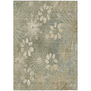 HomeRoots 9' X 12' Sage Floral Area Rug - Durable Indoor/Outdoor Design, Washable, Stain-Resistant & Stylish 639351