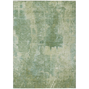 HomeRoots 5' Artichoke Green & Beige Abstract Washable Area Rug - Durable Indoor/Outdoor Style for All Spaces 639360