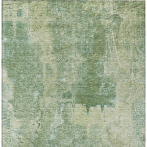 HomeRoots 9' X 12' Abstract Artichoke Green & Beige Area Rug – Stylish, Washable, Indoor/Outdoor Versatility! 639363