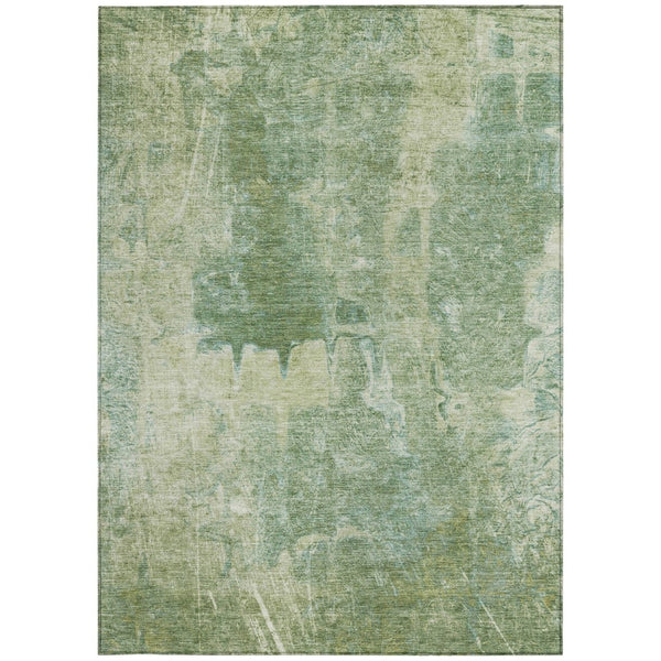 HomeRoots 10' Stylish Artichoke Green and Beige Washable Area Rug - Durable Indoor/Outdoor Design, Easy Care 639364