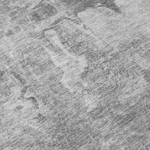 HomeRoots 8' Gray and Silver Round Abstract Rug – Stylish, Washable, Durable Design for Indoor & Outdoor Use! 639367