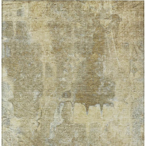 HomeRoots 9' X 12' Washable Khaki and Beige Abstract Area Rug - Durable, Stylish for Indoor & Outdoor Spaces 639375