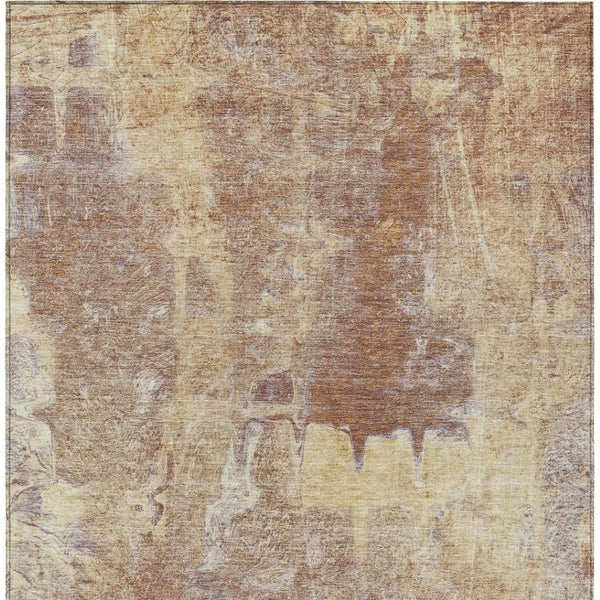 HomeRoots 8' X 10' Terra Cotta & Beige Abstract Area Rug - Stylish, Washable, Durable for Indoor & Outdoor Use 639386
