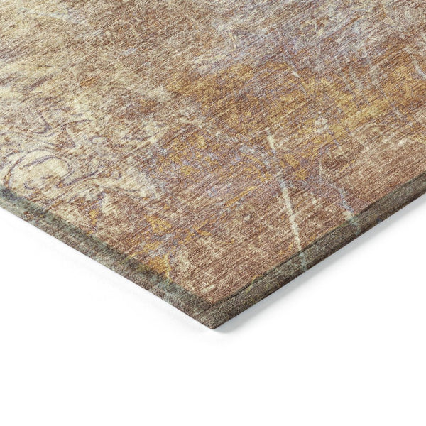 HomeRoots 8' X 10' Terra Cotta & Beige Abstract Area Rug - Stylish, Washable, Durable for Indoor & Outdoor Use 639386