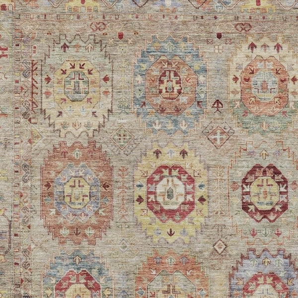 HomeRoots 5' X 8' Washable Beige, Red & Blue Medallion Area Rug - Perfect for Indoor & Outdoor Spaces! 639396