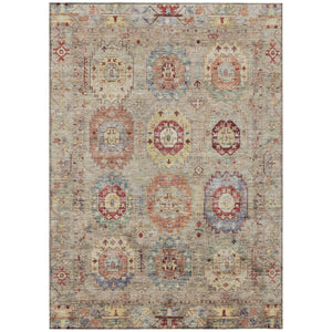 HomeRoots 8' X 10' Washable Medallion Area Rug - Durable, Stain-Resistant Design for Indoor & Outdoor Spaces 639398