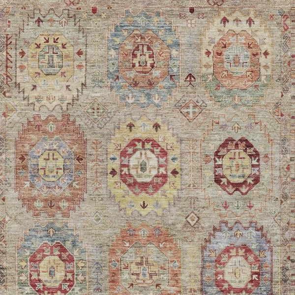 HomeRoots 8' X 10' Washable Medallion Area Rug - Durable, Stain-Resistant Design for Indoor & Outdoor Spaces 639398