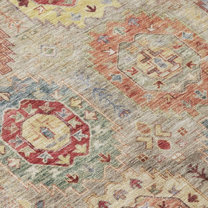 HomeRoots 8' X 10' Washable Medallion Area Rug - Durable, Stain-Resistant Design for Indoor & Outdoor Spaces 639398