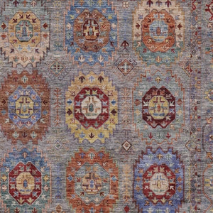HomeRoots 9' Elegant Gray Burgundy Gold Medallion Area Rug - Washable, Durable for Indoor & Outdoor Spaces 639411