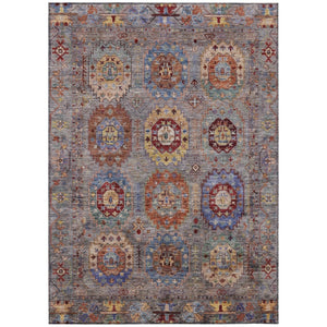 HomeRoots 10' Gray Burgundy and Gold Medallion Washable Rug – Durable, Stylish, Indoor/Outdoor Versatility! 639412