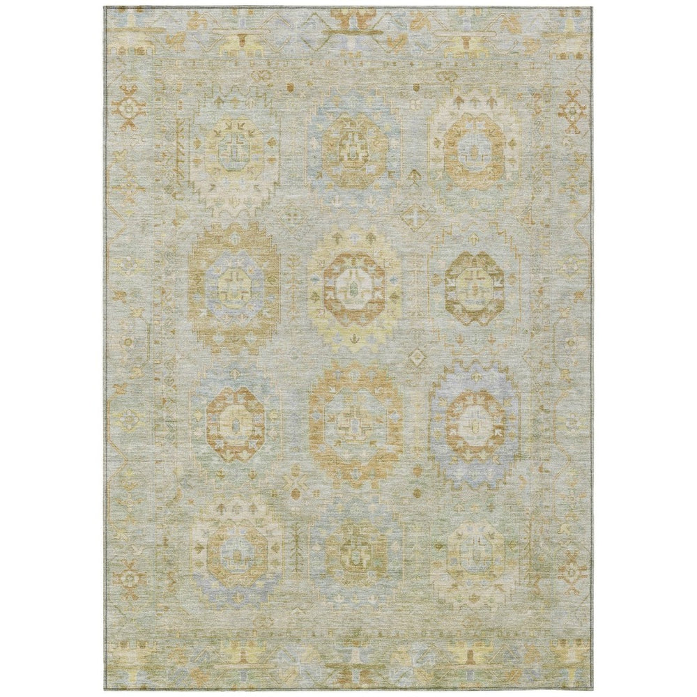 HomeRoots 10' Sage Wheat & Artichoke Green Medallion Rug - Washable Indoor/Outdoor Durable Area Rug for All Spaces 639424