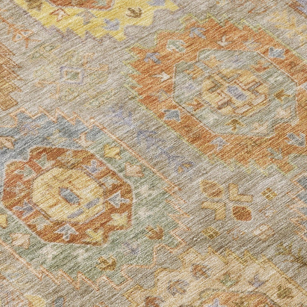 HomeRoots 10' Elegant Taupe, Gold & Lavender Medallion Area Rug – Washable, Durable for Indoor & Outdoor Use! 639442